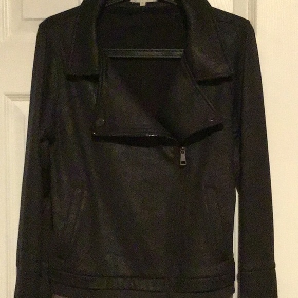 Grace & Lace Move Free Leather Like Bordeaux Moto Jacket Black Color Size Small - Picture 3 of 7